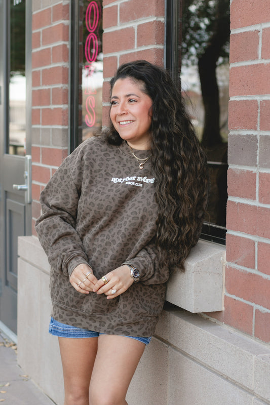 Original Cheetah Crewneck Sweatshirt with PUFF NYABC Logo